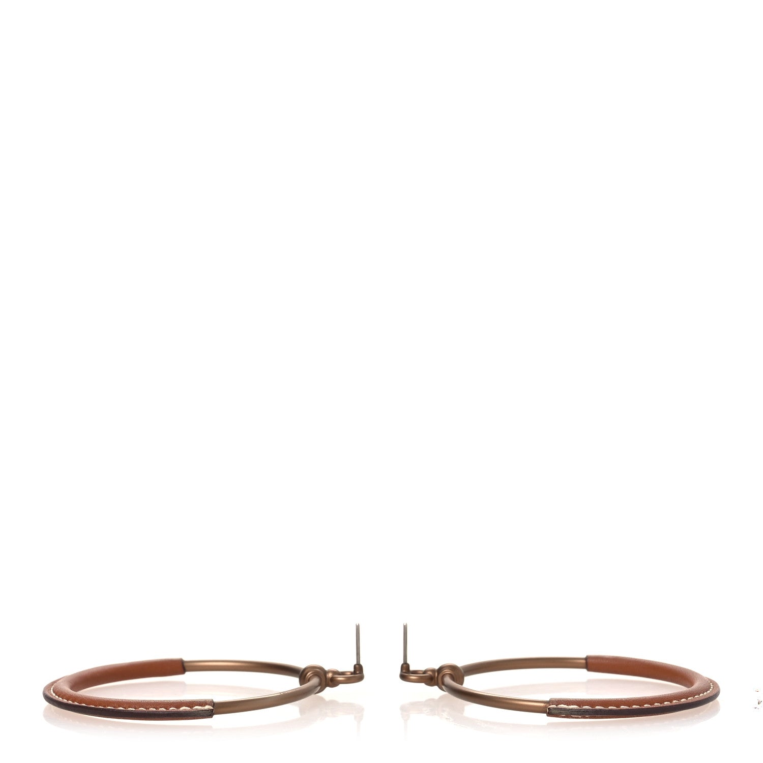 Hermes Barenia Loop Earrings GM Fauve 3 of 9