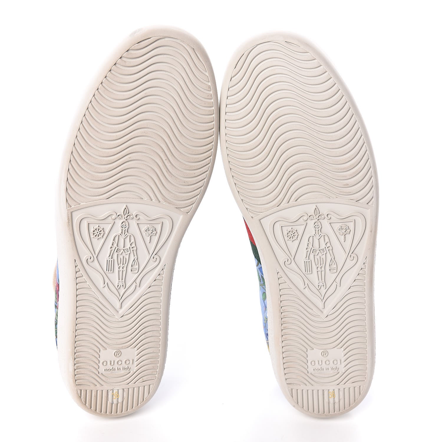 Gucci Calfskin Web New Flora Print Womens Ace New Sneakers 36 Azure 10 of 10