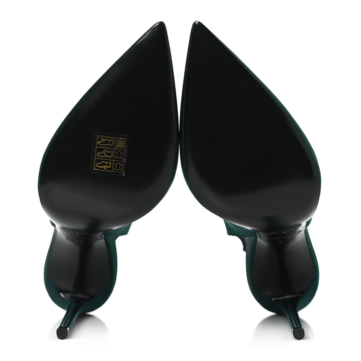 Saint Laurent Crepe Satin Zoe 105 Slingback Pump 37 Dorian Green 6 of 11