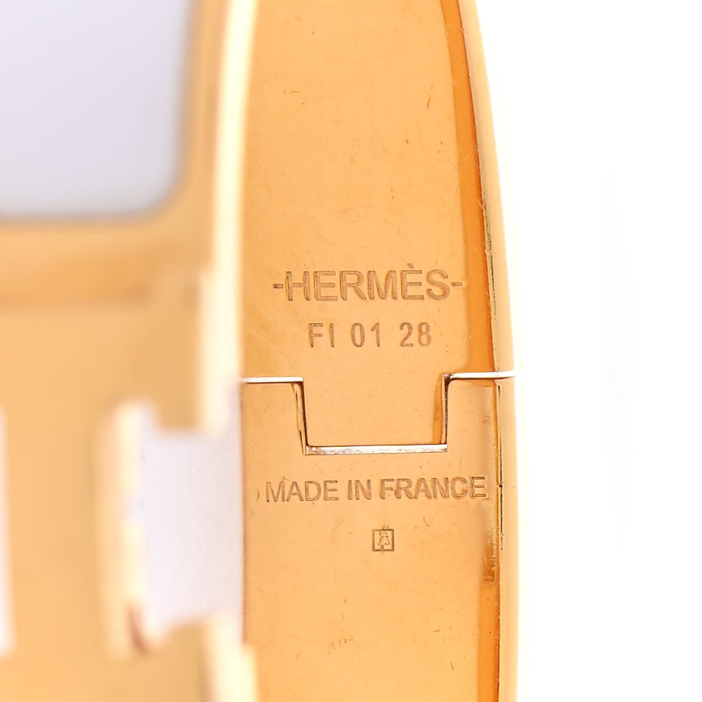 Enamel Narrow Clic Clac H Bracelet PM White