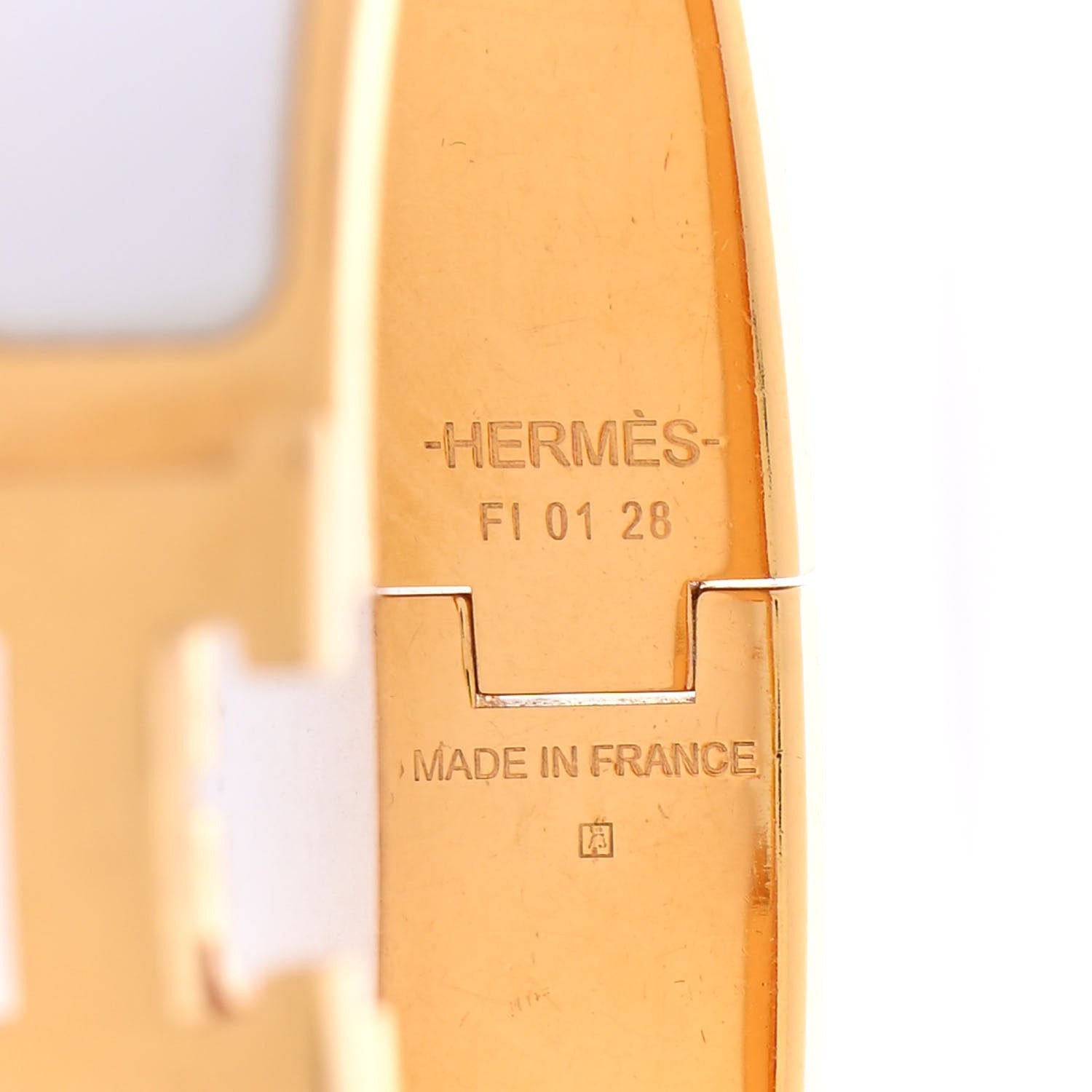 Hermes Enamel Narrow Clic Clac H Bracelet PM White 3 of 4