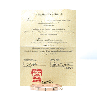 Cartier 18K Pink Gold LOVE Bracelet 18 6 of 6