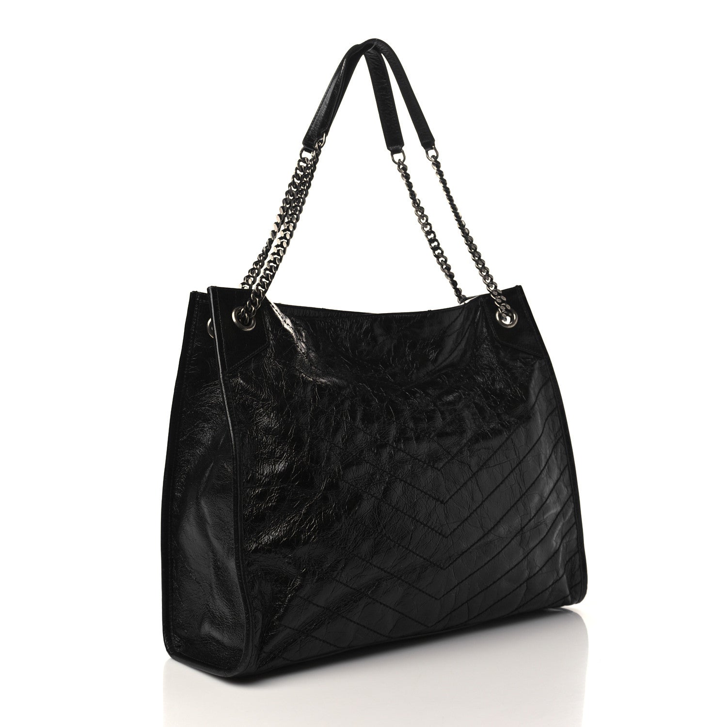 Saint Laurent Crinkled Calfskin Matelasse Monogram Niki Shoulder Bag Black 3 of 8