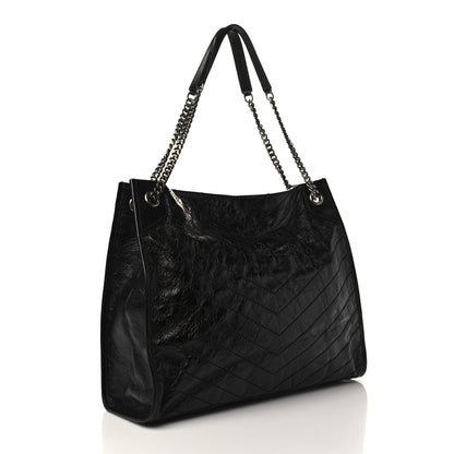 Saint Laurent Crinkled Calfskin Matelasse Monogram Niki Shoulder Bag Black 3 of 8