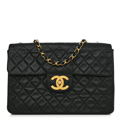 Chanel Lambskin Quilted XL Jumbo Single Flap Black 1 of 11