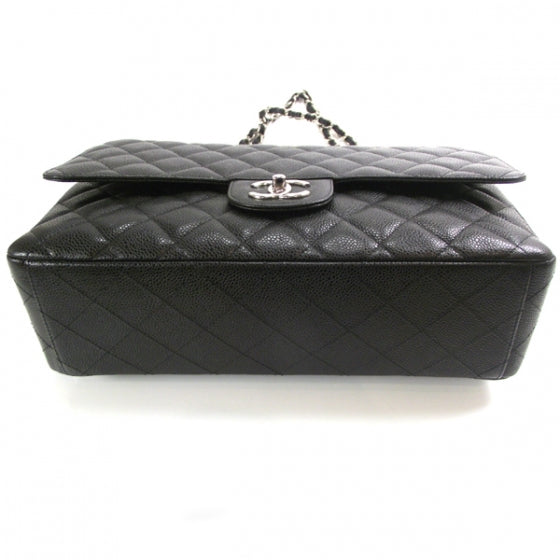 Caviar Quilted Maxi Double Flap Black