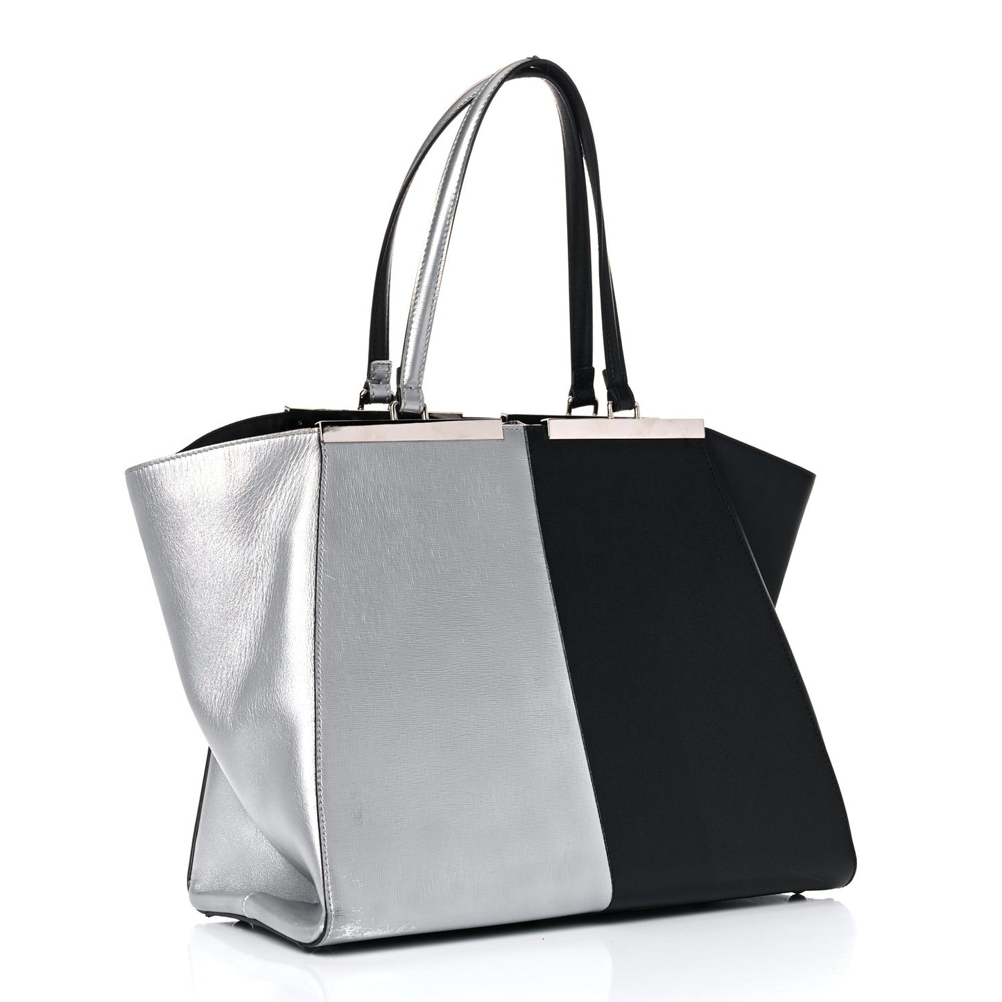Vitello Elite Bi Color 3Jours Tote Argento Black