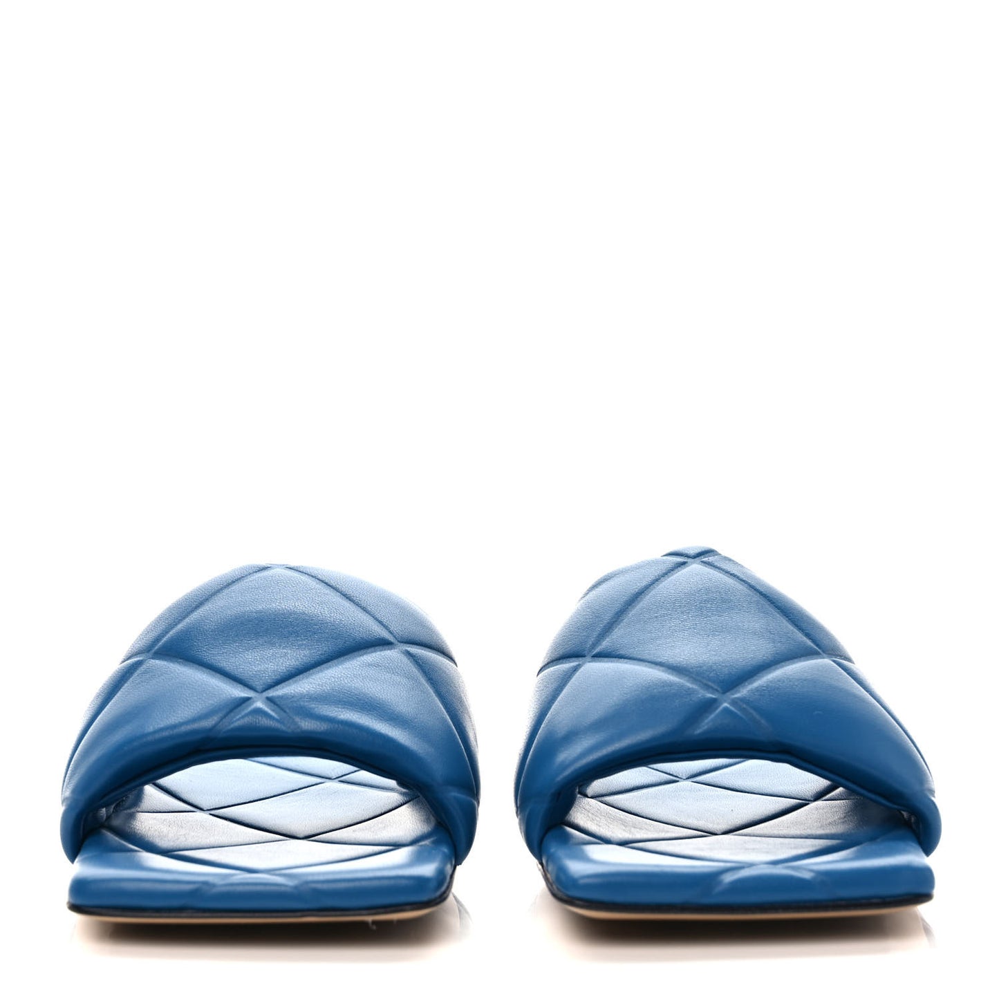 Nappa Quilted Rubber Lido Flat Sandals 40 Pacific