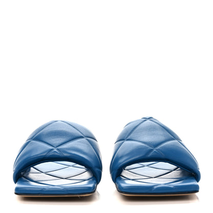 Bottega Veneta Nappa Quilted Rubber Lido Flat Sandals 40 Pacific 2 of 7