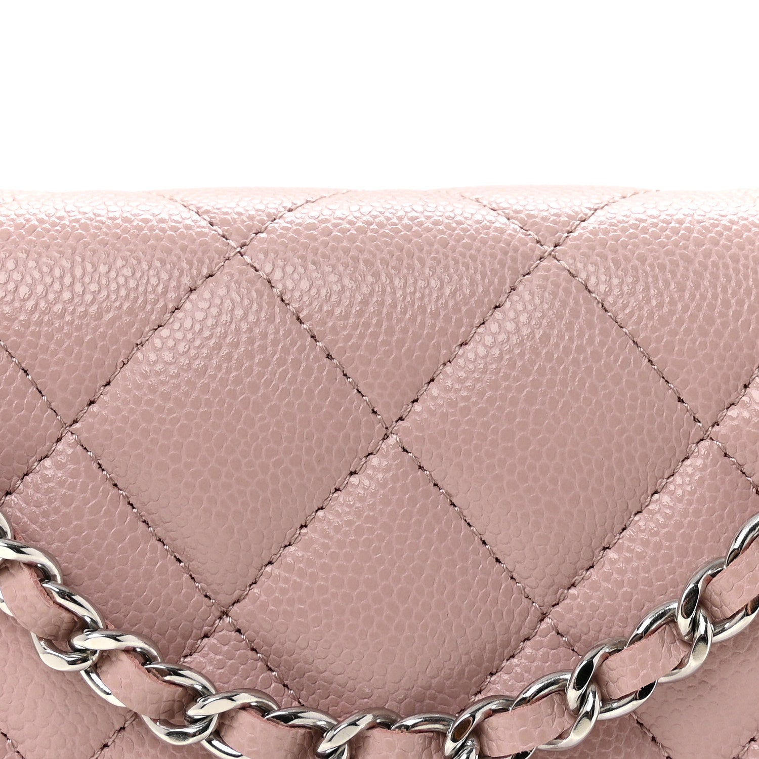 Chanel Caviar Quilted Wallet on Chain WOC Light Pink 9 of 12