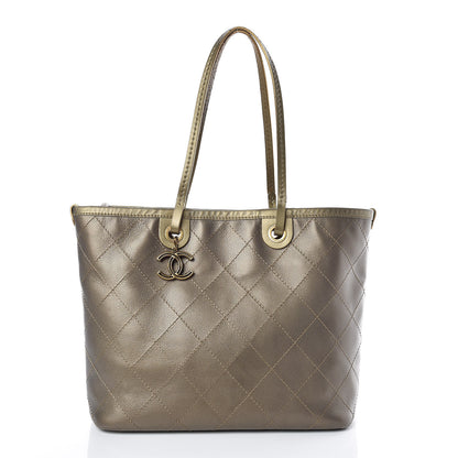 Chanel Grained Calfskin Large Shopping Fever Tote Gold 3 of 16