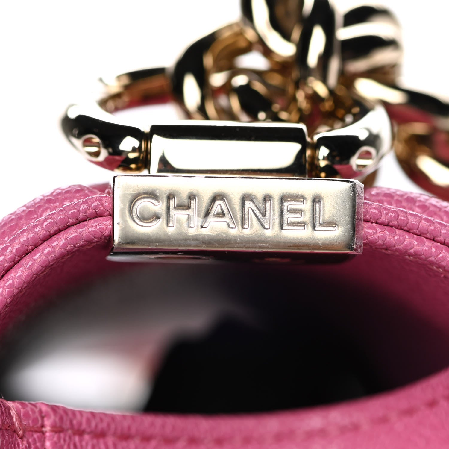 Chanel Caviar Chevron Quilted Small Boy Flap Dark Pink 11 of 11