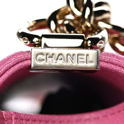 Chanel Caviar Chevron Quilted Small Boy Flap Dark Pink 11 of 11