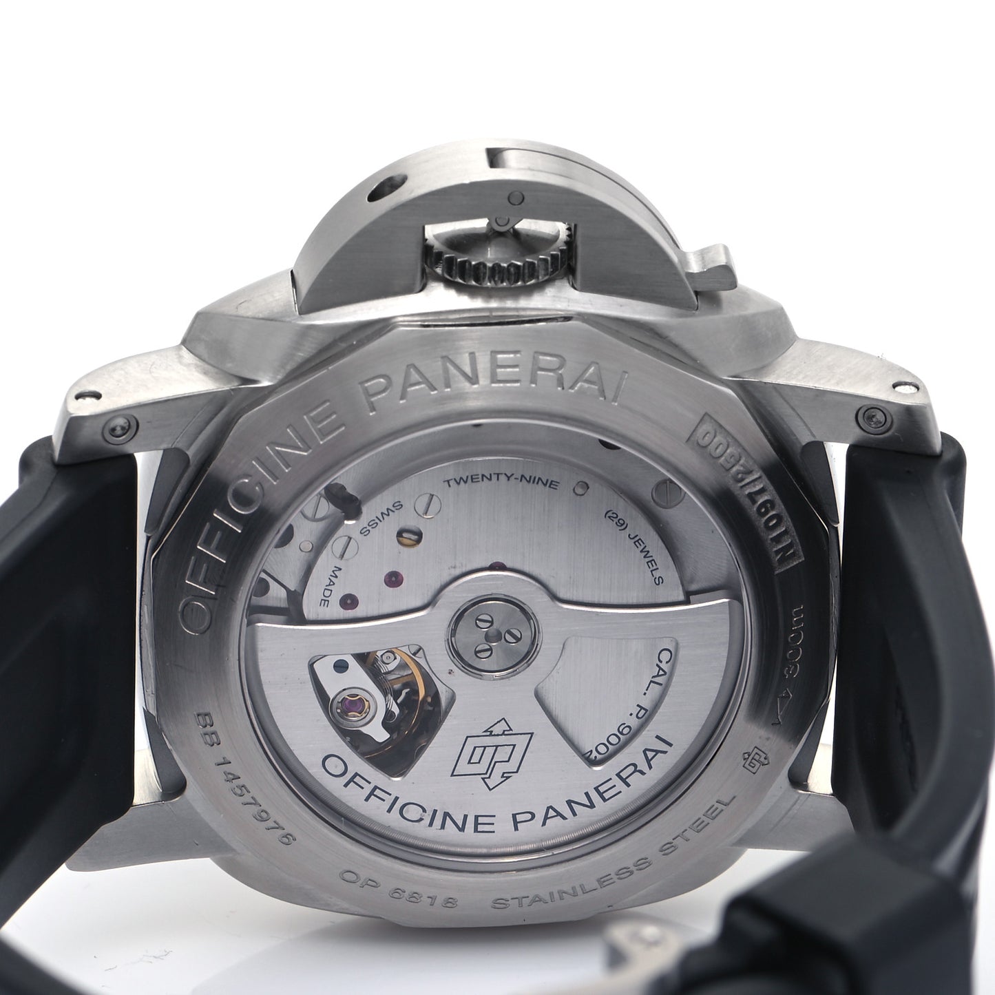 Stainless Steel Rubber 44mm Luminor 1950 3 Day Power Reserve GMT Automatic Watch Black PAM00321
