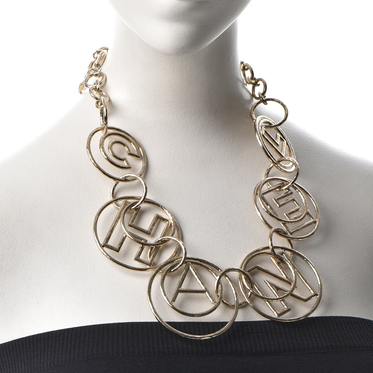 Hoop Cuba Logo Necklace Gold