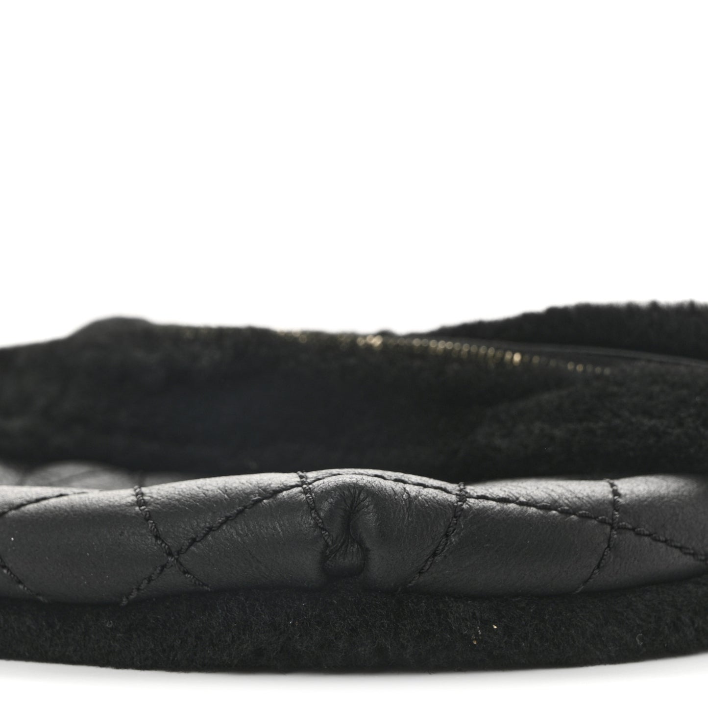 Calfskin Fur Quilted Waist Bag Fanny Pack Black