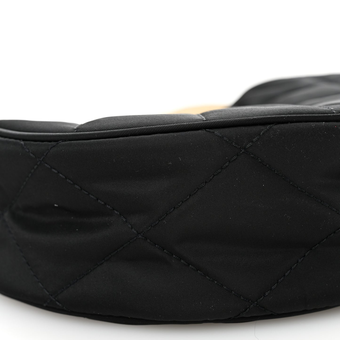 Nylon Horseshoe Crossbody Bag Black