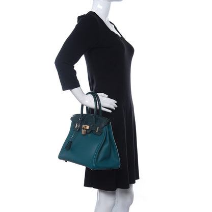 Hermes Togo Matte Alligator Birkin Touch 30 Vert Bosphore 2 of 11
