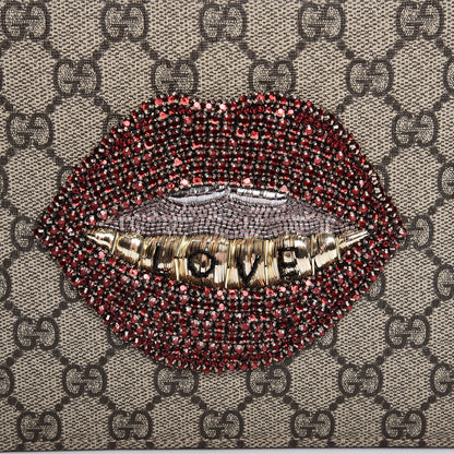 Gucci GG Supreme Monogram Merveilles Lips Zip Pouch Hibiscus Red 8 of 10
