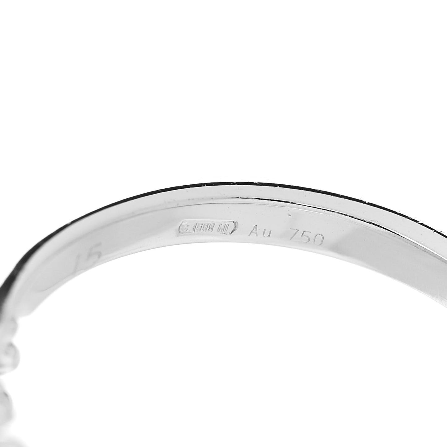 18K White Gold Diamond Running Double G Ring 54 7