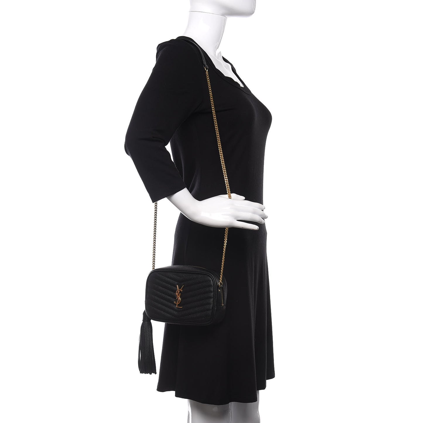 Grain De Poudre Matelasse Monogram Mini Lou Camera Bag Black