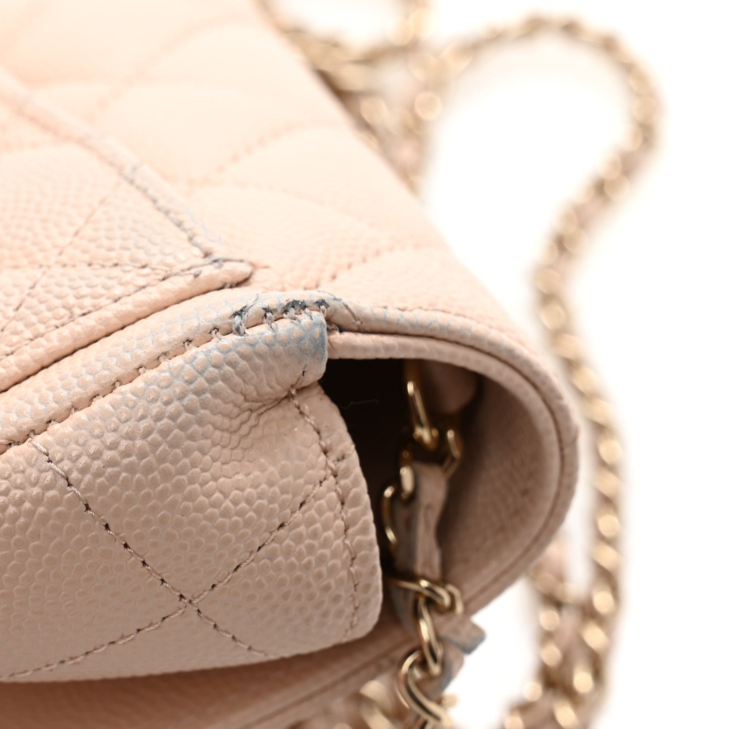 Chanel Caviar Quilted Glasses Case With Chain Beige 13 of 13