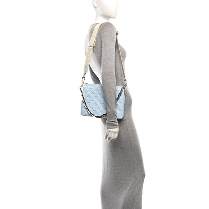 Louis Vuitton Lambskin Embossed Monogram Coussin PM Ice Blue 2 of 9