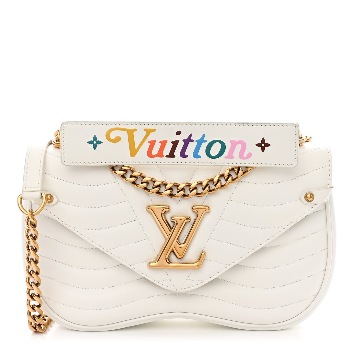 Calfskin New Wave Chain PM White