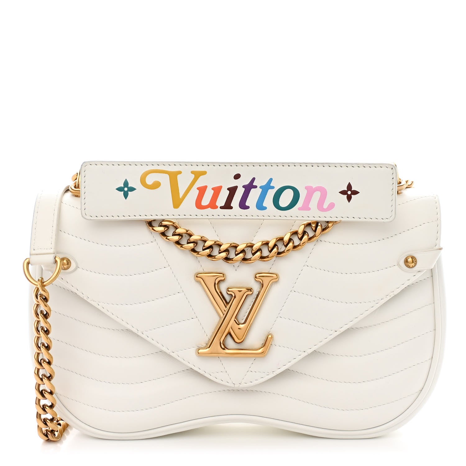 Louis Vuitton Calfskin New Wave Chain PM White 1 of 12
