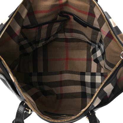 Burberry Calfskin House Check Small Salisbury Tote Black 5 of 11