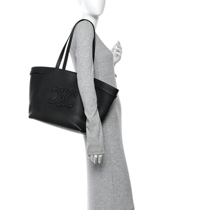 Celine Grained Calfskin Triomphe Medium Cabas Anais Black 2 of 15