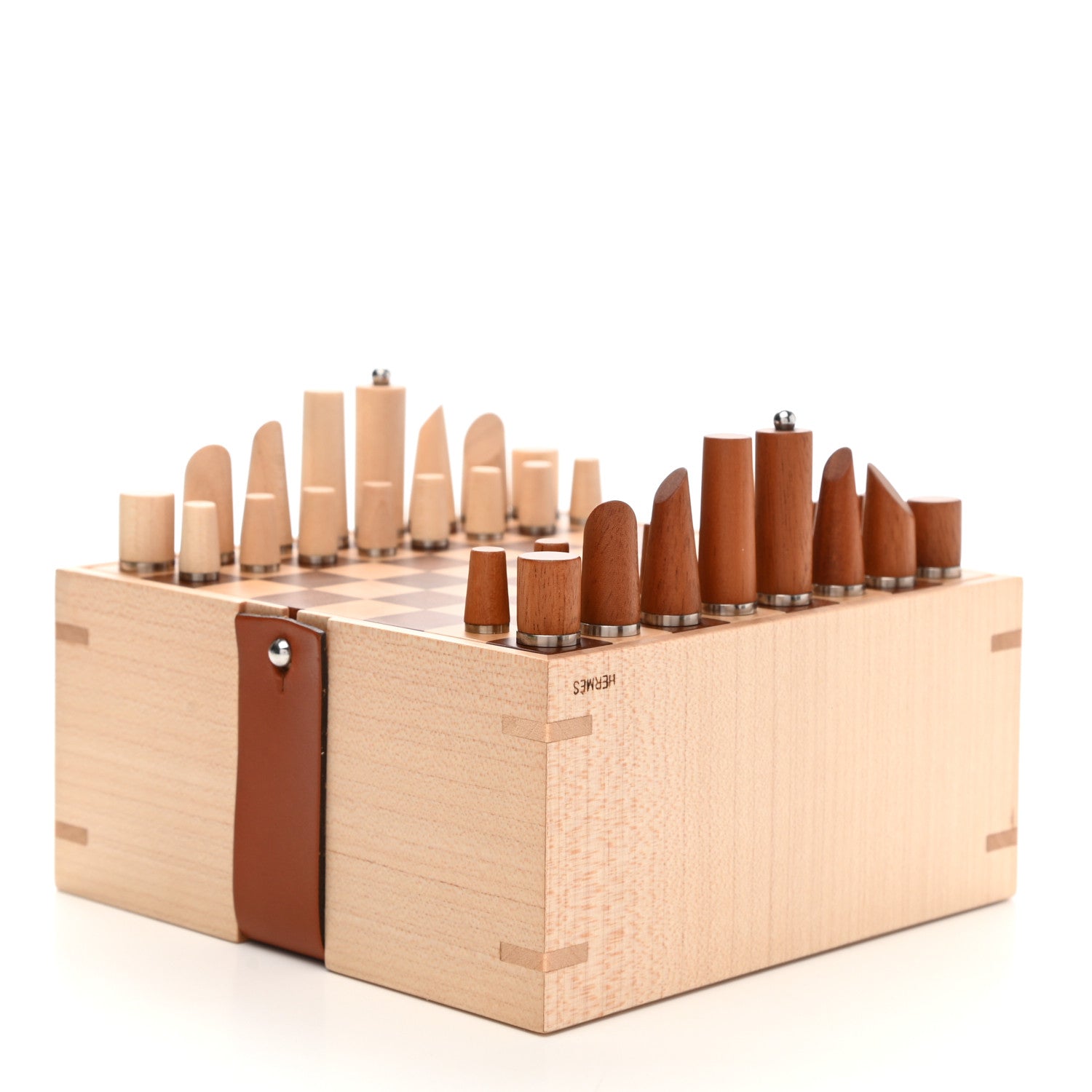 Hermes Sycamore Mahogany Wood Samarcande Chess Game 1 of 10