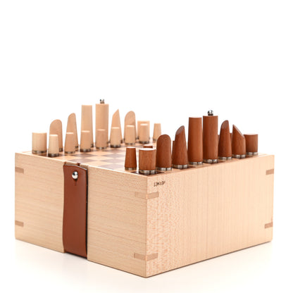 Hermes Sycamore Mahogany Wood Samarcande Chess Game 1 of 10