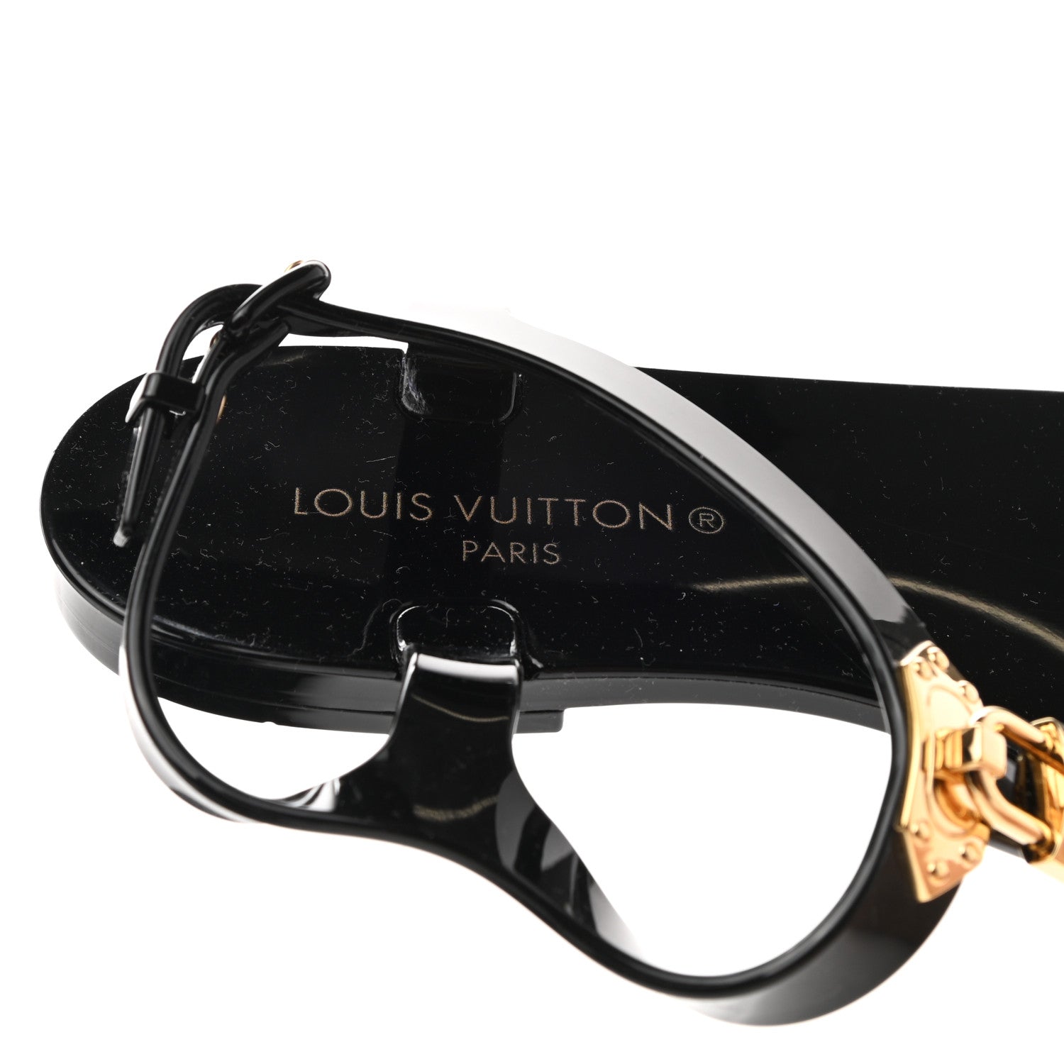 Louis Vuitton Rubber Bikini Thong Flat Sandals 36 Black 7 of 8