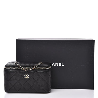 Chanel Caviar Quilted Small Vanity Case With Chain Black 10 of 10