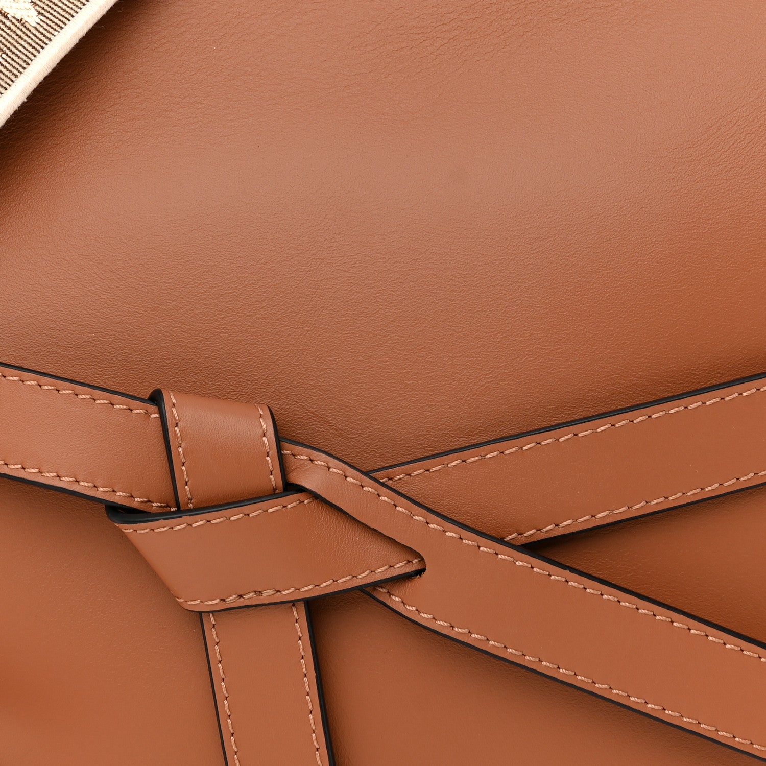 Loewe Calfskin Jacquard Small Gate Dual Bag Tan 8 of 10