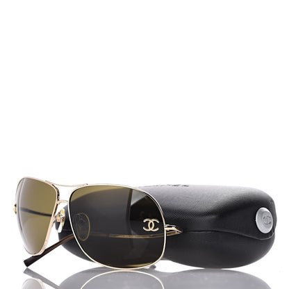 Chanel Aviator Sunglasses 4132 Gold 10 of 10