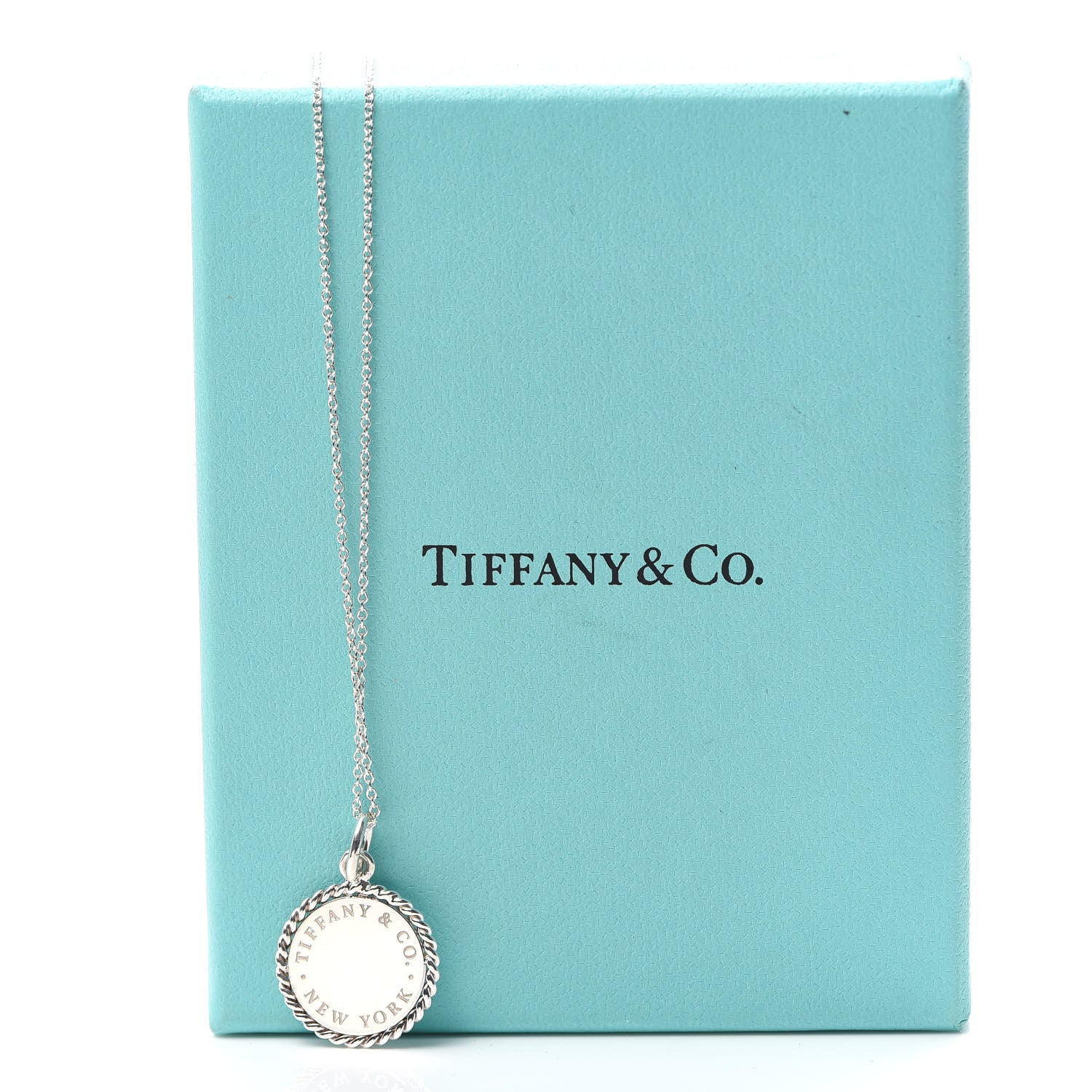 Tiffany Sterling Silver Twist Round Charm Necklace 6 of 6