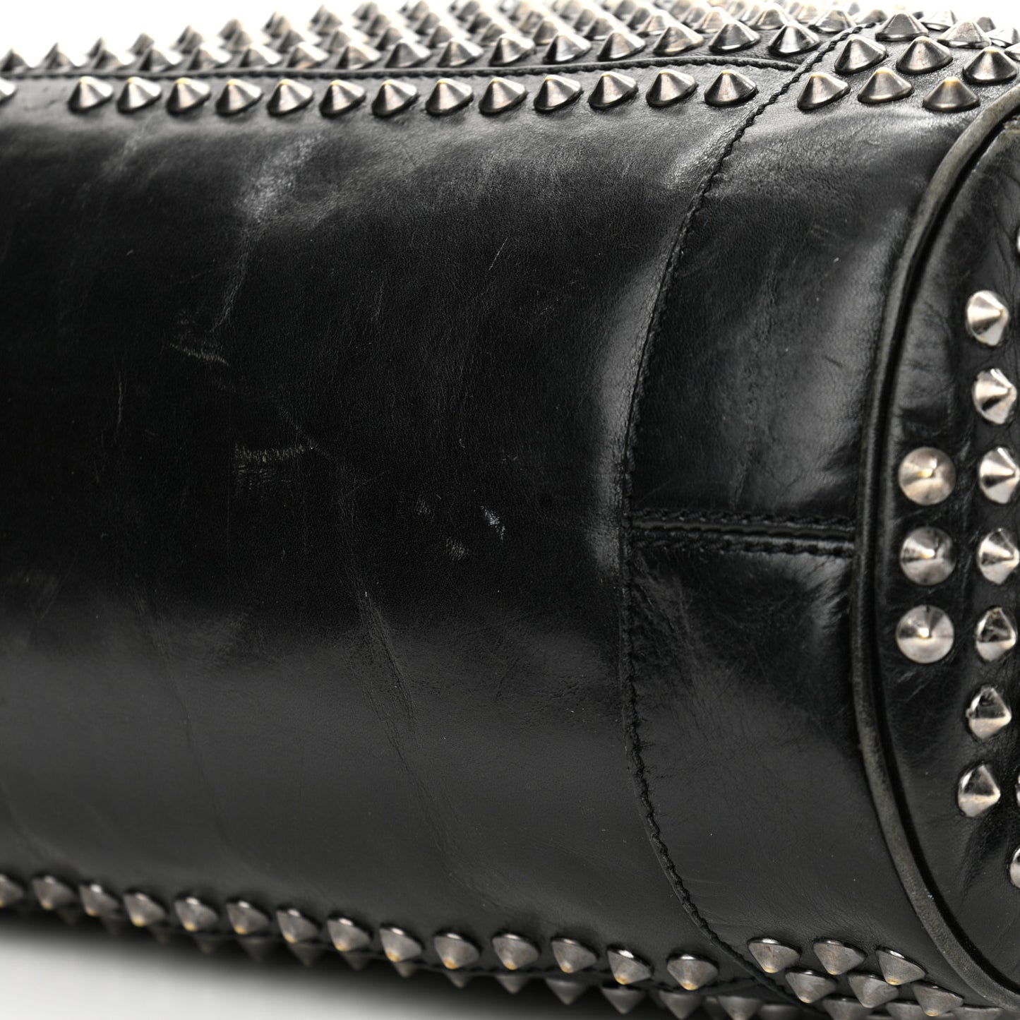 Lambskin Studded Small Edenham Satchel Black