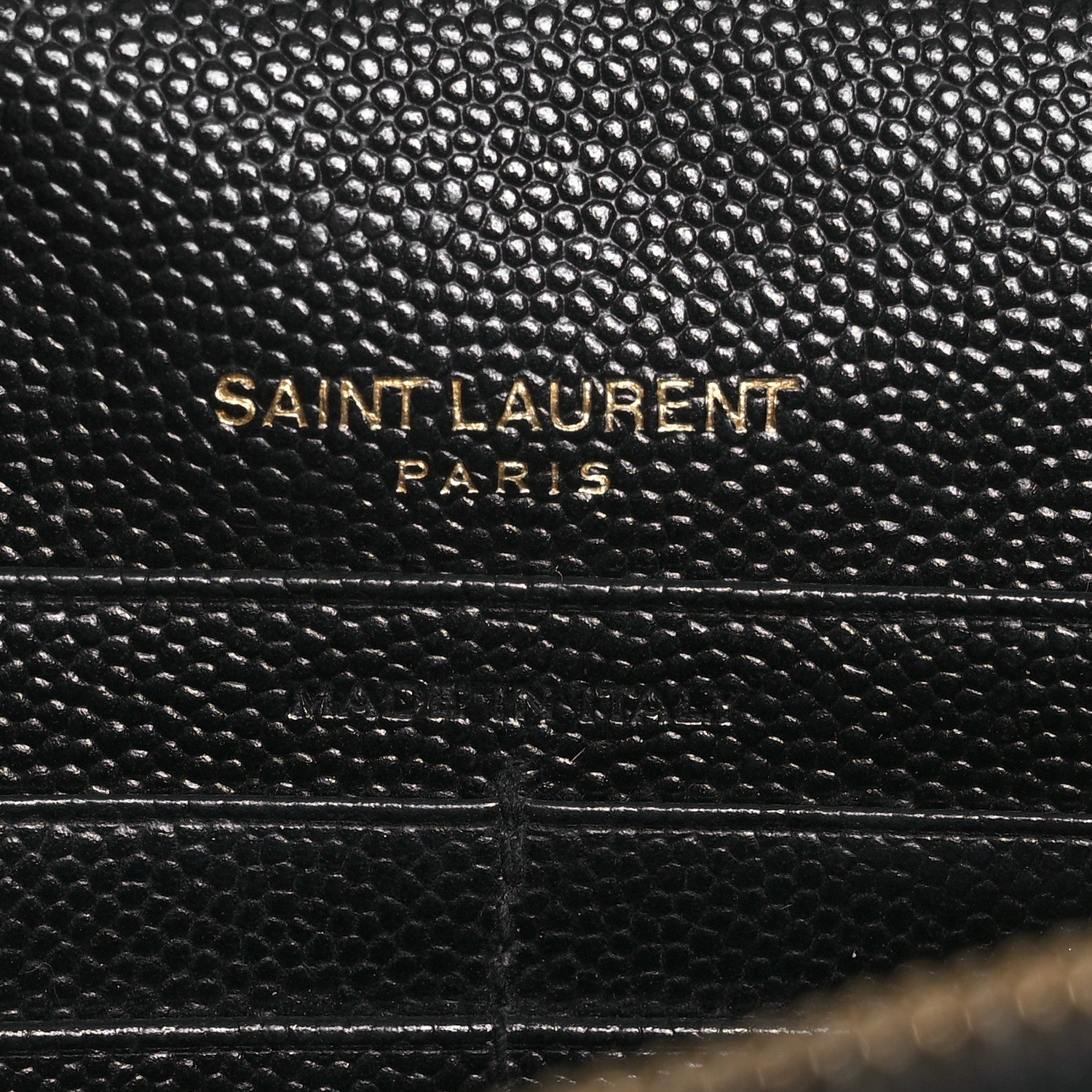 Saint Laurent Grain De Poudre Matelasse Chevron Monogram Envelope Chain Wallet Black 6 of 14