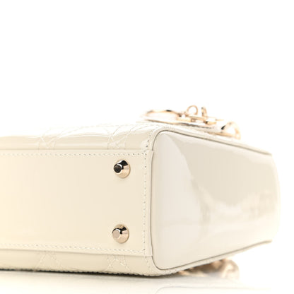 Christian Dior Patent Cannage Mini Lady Dior Ivory 8 of 9