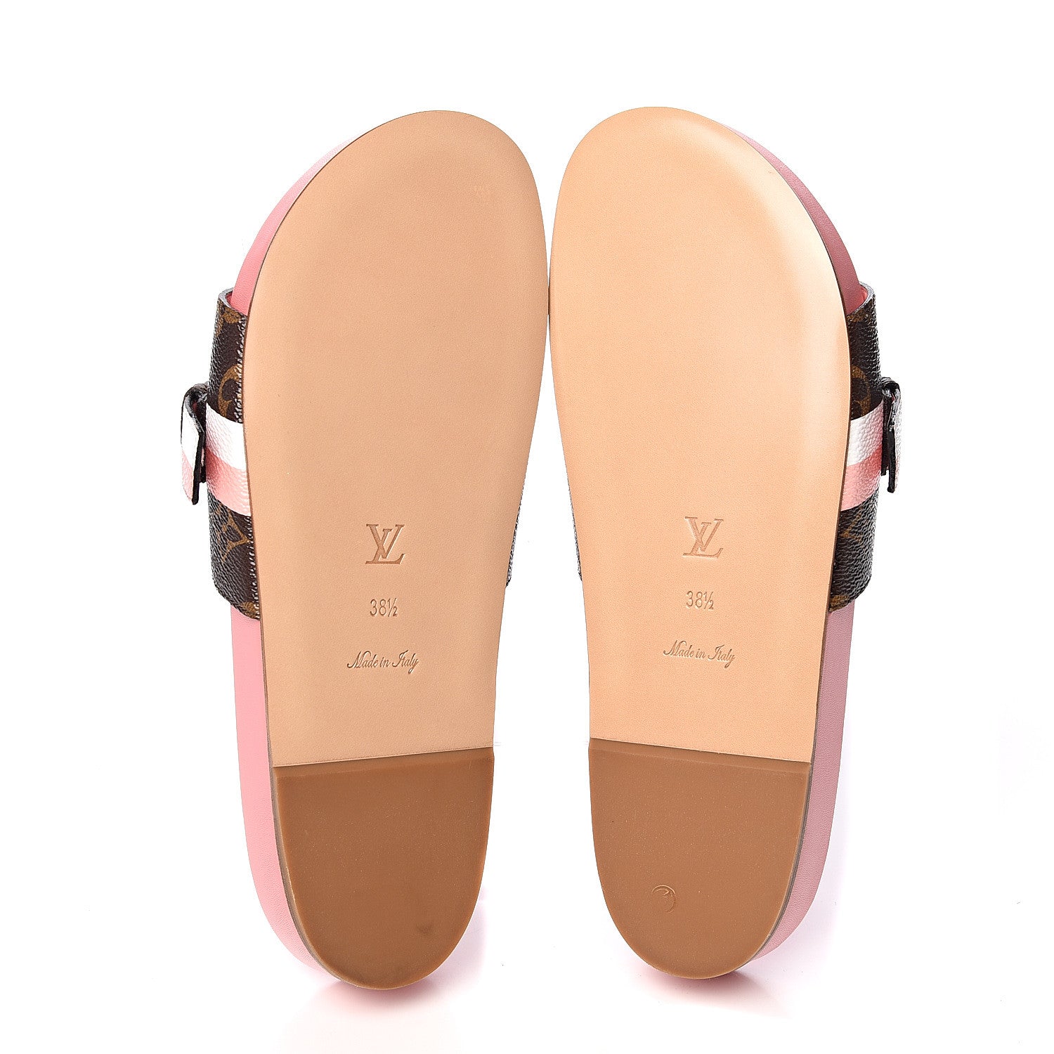 Louis Vuitton Patent Monogram Bom Dia Flat Mule 38.5 Rose White 5 of 8