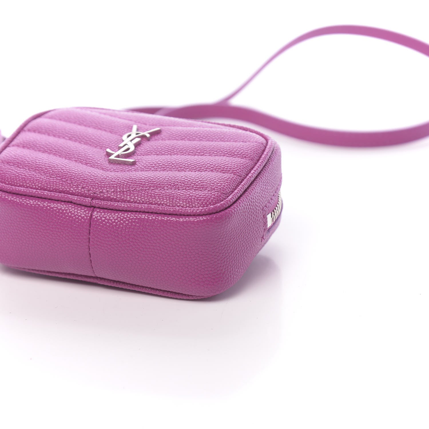 Saint Laurent Grain De Poudre Matelasse Monogram Baby Lou Camera Bag Electric Fuxia 10 of 10