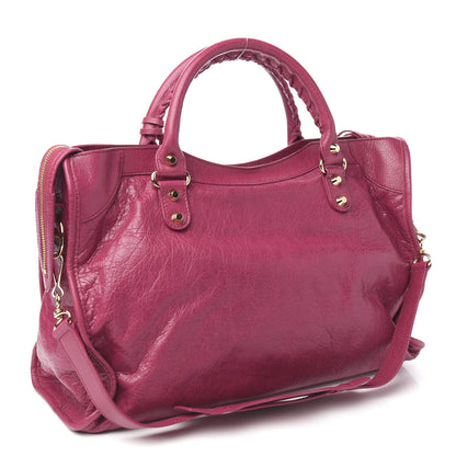 Balenciaga Agneau Classic Gold Hardware City Rose Dahlia 2 of 8