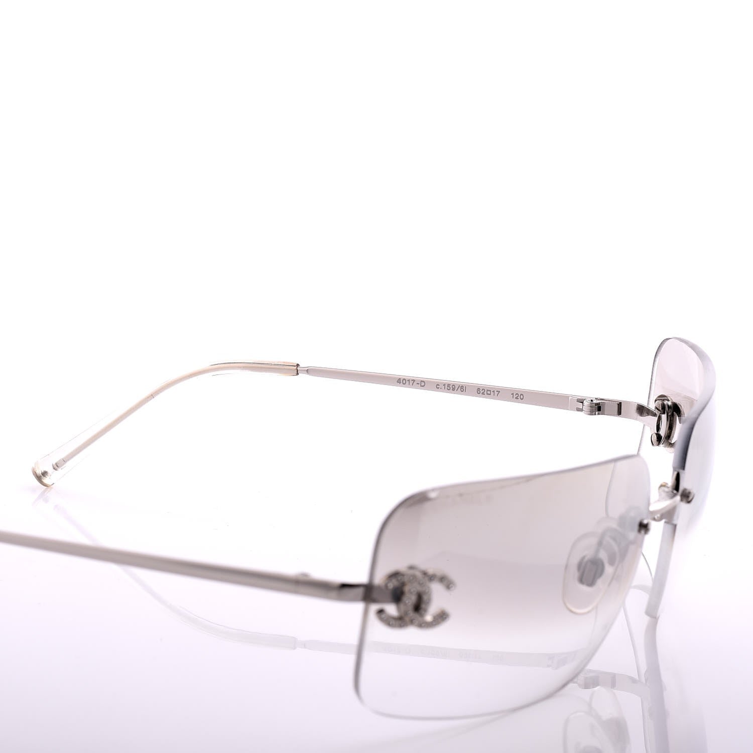 Chanel Metal Crystal CC Logo Sunglasses 4017-D Silver 4 of 6
