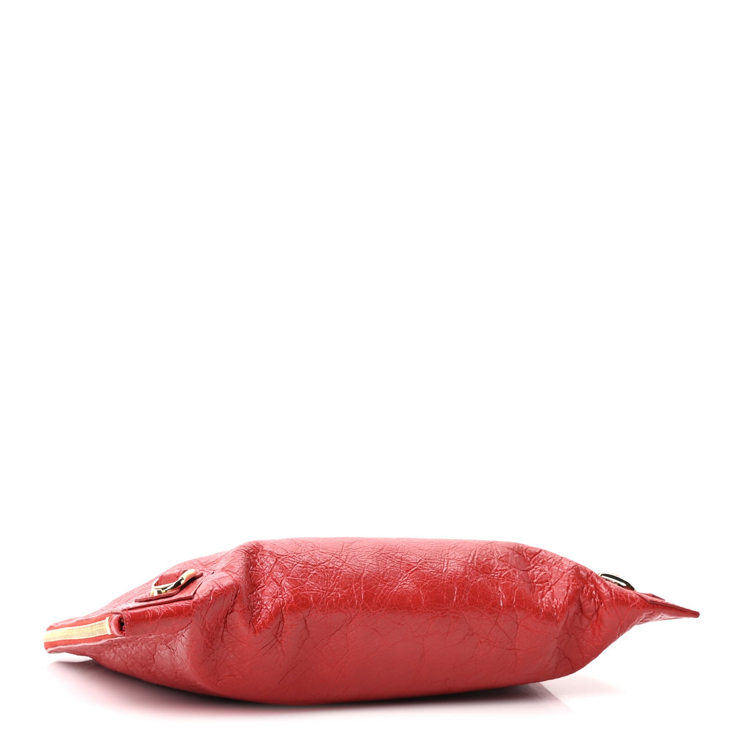 Agneau Arena Classic Gold Hardware Small Pouch Rouge Groseille