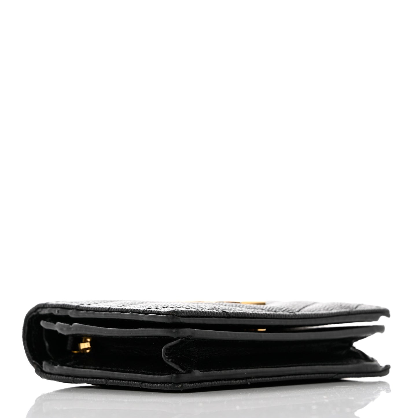 Grain De Poudre Matelasse Chevron Monogram Card Case Black