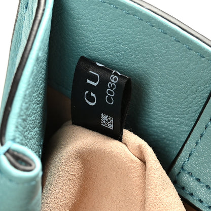 Gucci Wonka Grain Calfskin Mini Diana Tote Bag Dusty Azure Orange Fluo 8 of 11