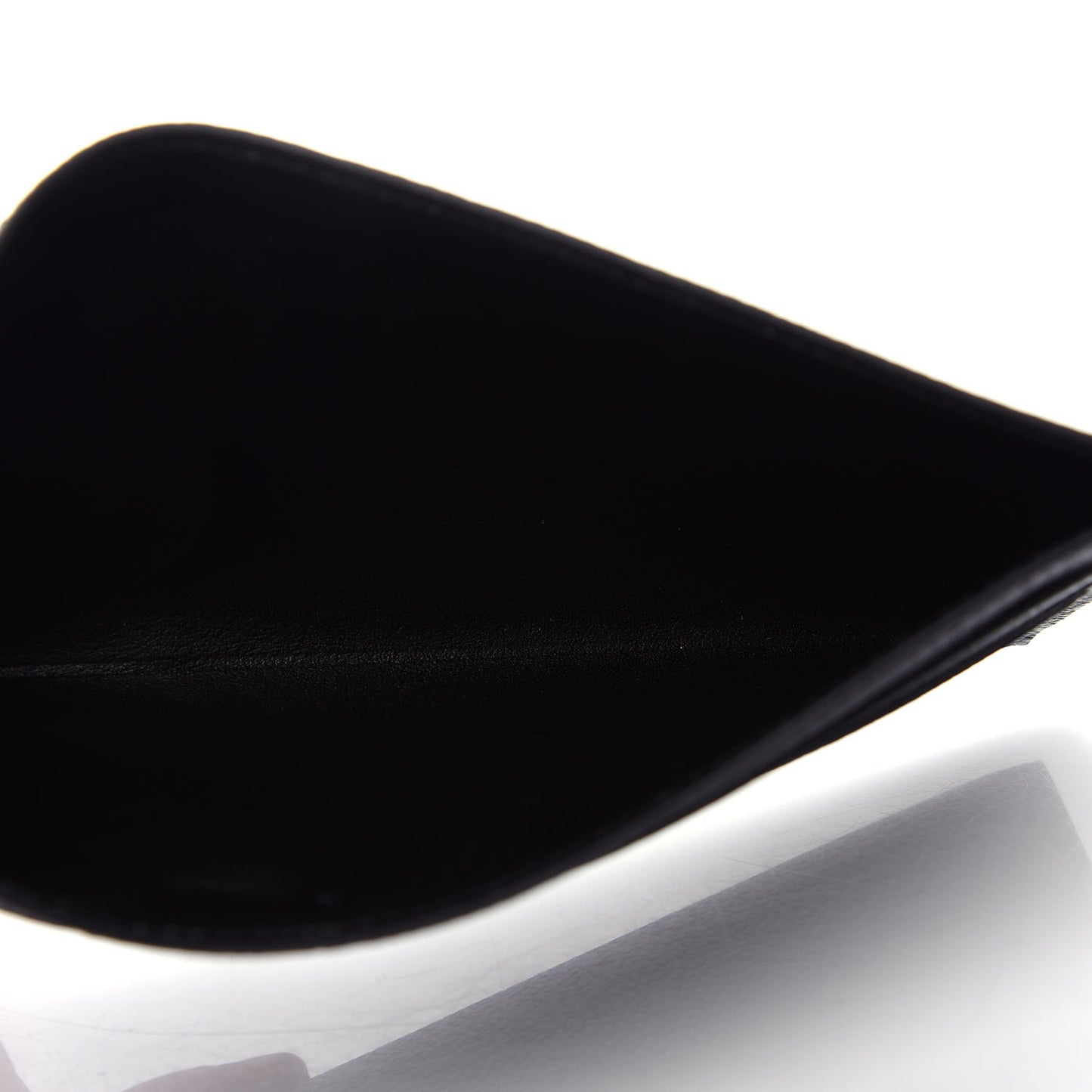 Calfskin Felicie Chain Wallet Card Holder Insert Black