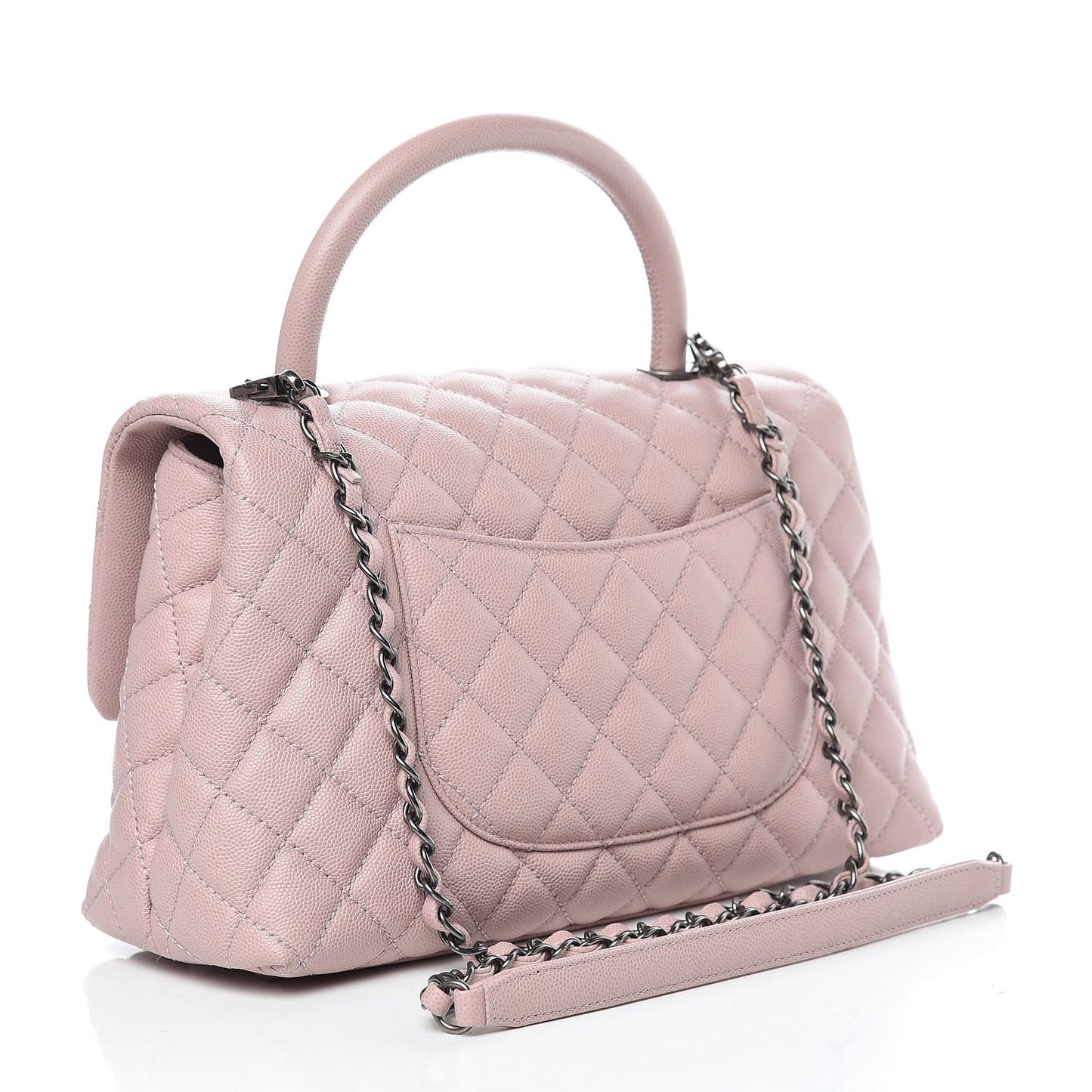 Caviar Quilted Small Coco Handle Flap Pink